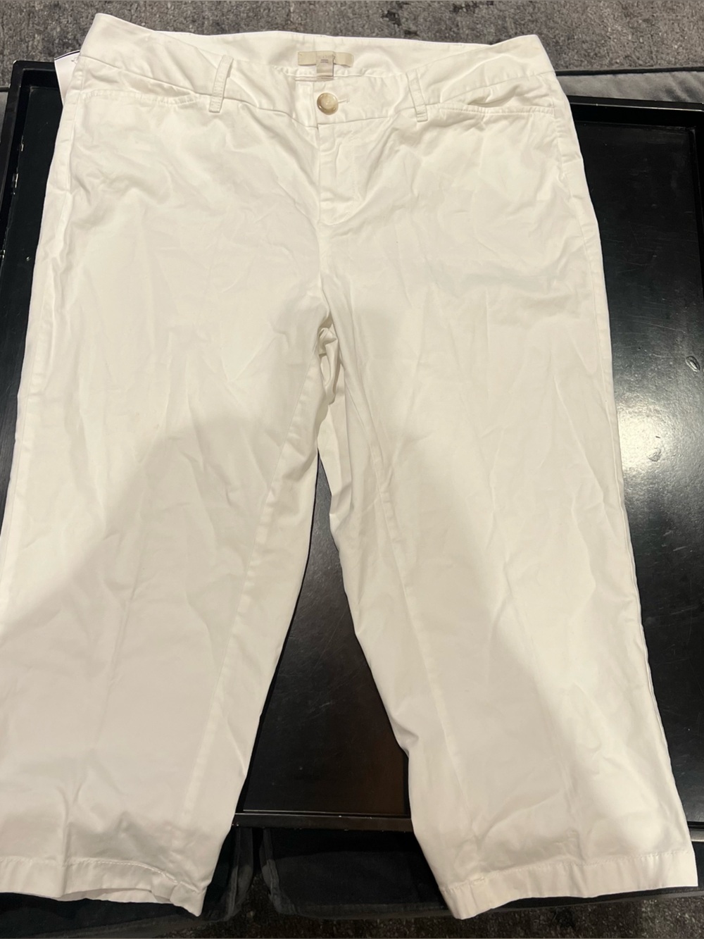 Sejour Women’s Sz 16W Wide Leg White Flat Front Pants Cotton
